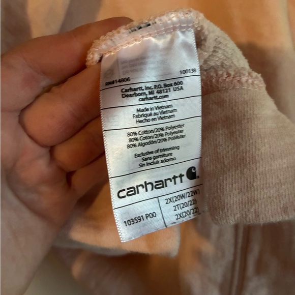 Carhartt Hoodie Light Pink 2X - Picture 7 of 7